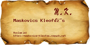 Maskovics Kleofás névjegykártya